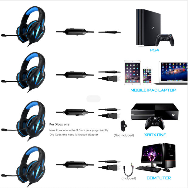 Gaming Headset With Luminous Wired Gaming Headset