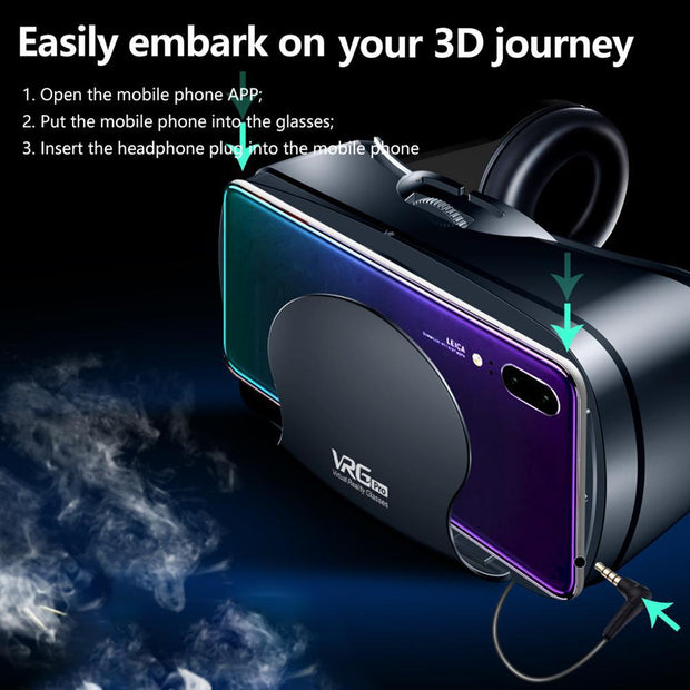 VR Helmet 3D Glasses Virtual Reality Support 0-800 Myopia For Smartphone